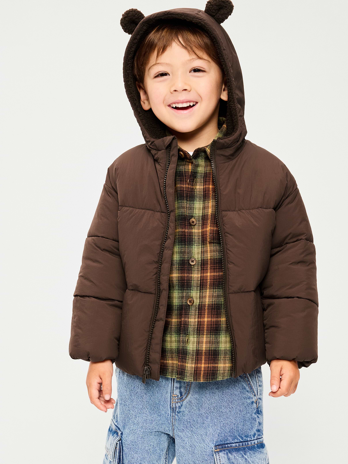Image number 1 showing, Water-Resistant Puffer Jacket for Toddler Boys