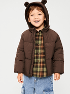 Image number 1 showing, Water-Resistant Puffer Jacket for Toddler Boys
