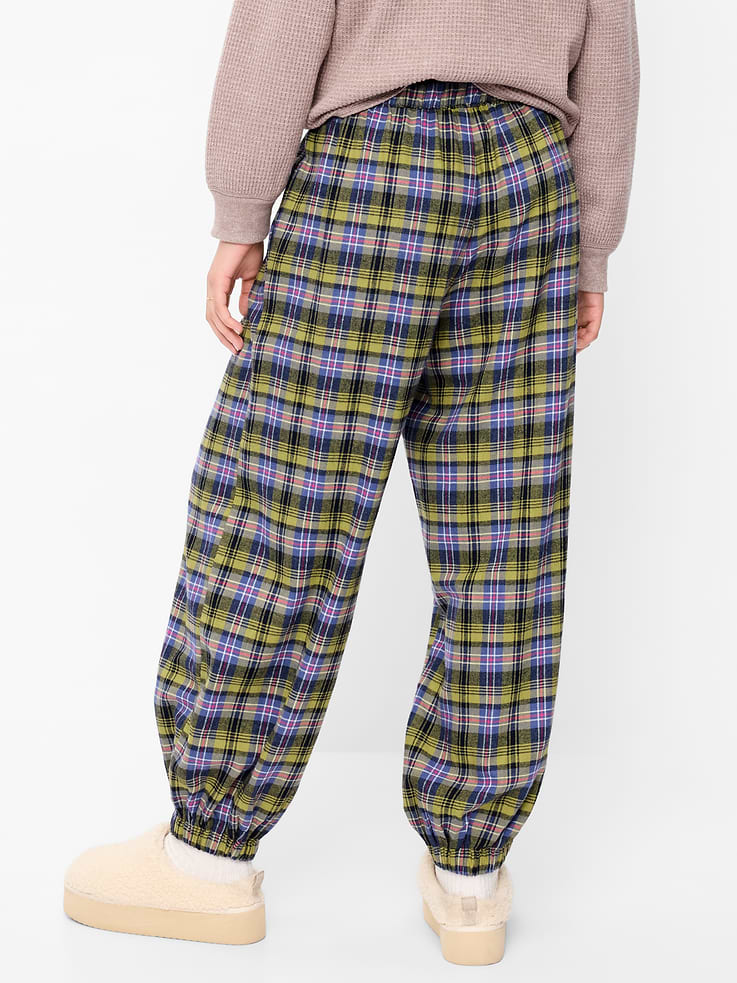 Image 2 of 7, Cinched Flannel Balloon Pants