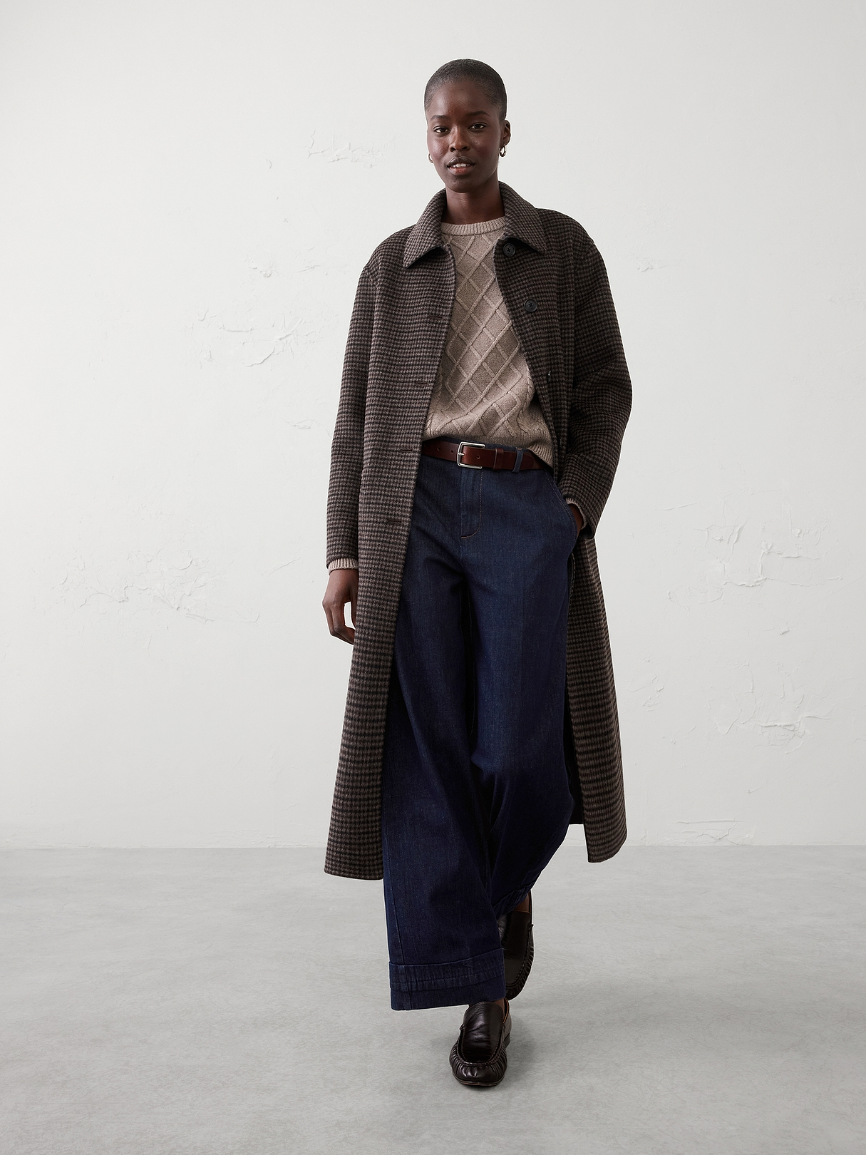 Polyester-Wool Blend Reversible Double Face Coat | Banana Republic