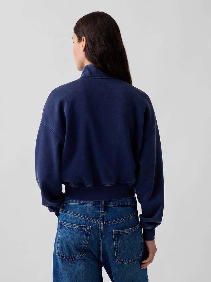 Image 3 of 5, VintageSoft Oversized Mockneck Zip Jacket