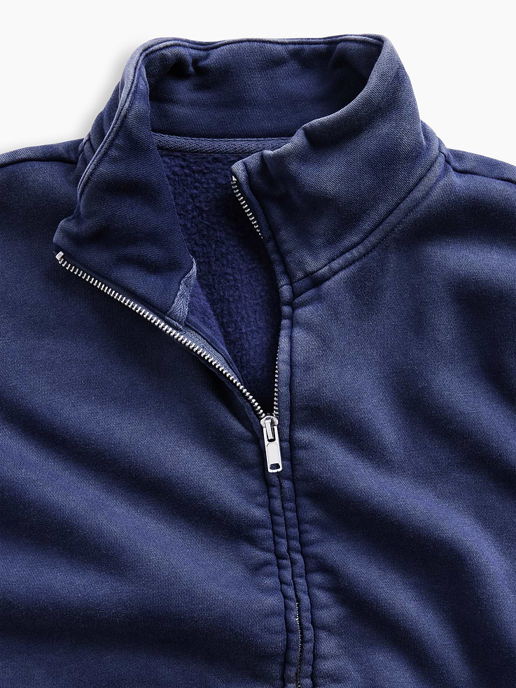 Image 4 of 5, VintageSoft Oversized Mockneck Zip Jacket