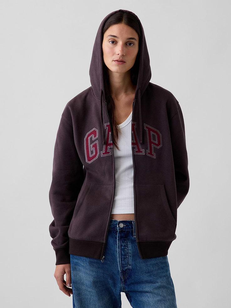 L'image numéro 5 présente Veste à capuchon avec logo incurvé VintageDoux pour Adulte