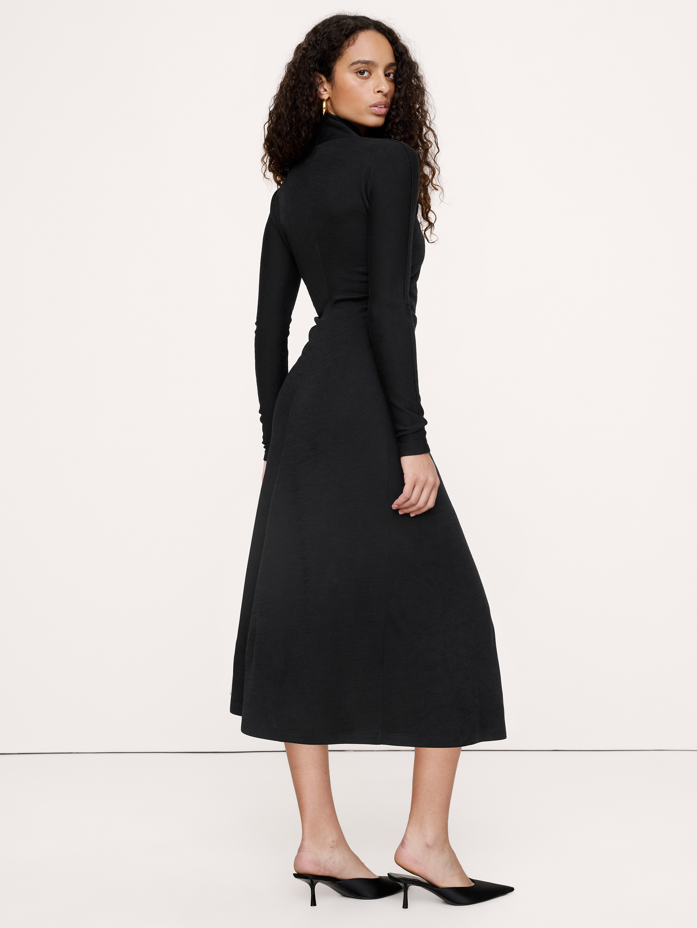 Image 5 of 6, Wrap-Neck Midi Dress