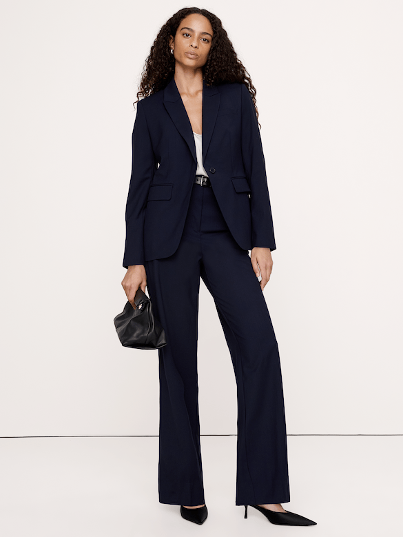 Ultra High-Rise Modern Straight Italian Lightweight Wool Pant