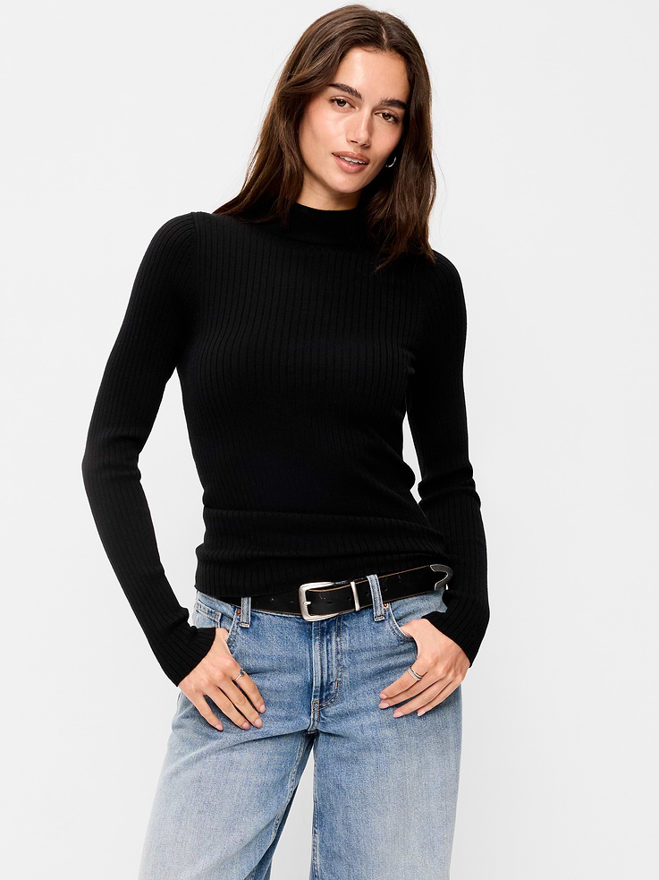 Image 1 of 6, turtleneck, long sleeves, made to layer with a tank, Product #903420