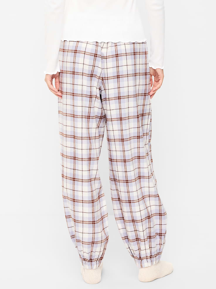 Image 2 of 9, Cinched Flannel Balloon Pants