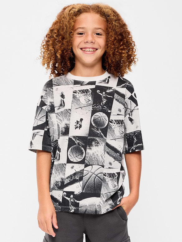 Oversized Short-Sleeve Graphic T-Shirt for Boys