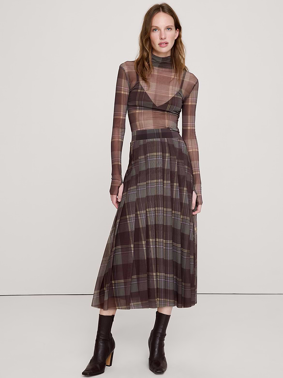Mesh Turtleneck Top