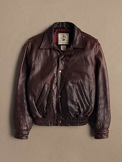 Archive Leather Jacket With Zip-And-Button Closure Men's Size 38