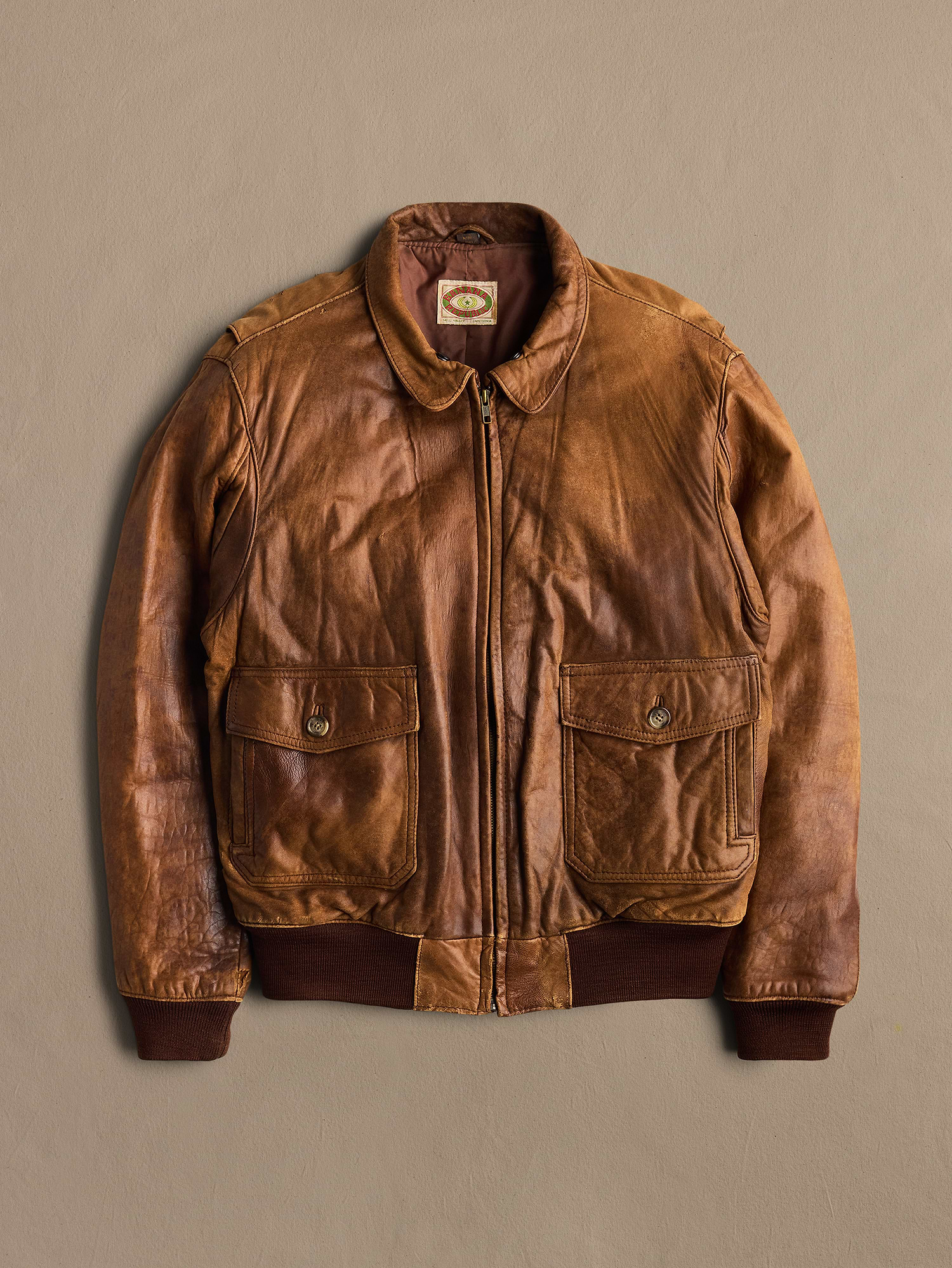 バッグ BANANA REPUBLIC Archive Leather Messeng Archive Leather Bomber Jacket With Zip Closure And Distressed