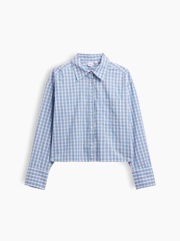 Image number 5 showing, Relaxed Cropped Poplin Shirt