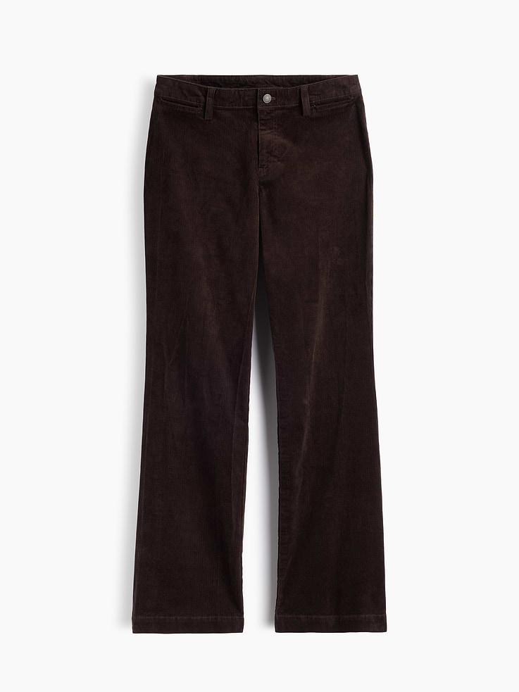 Image number 7 showing, Mid Rise Corduroy Relaxed Flare Pants