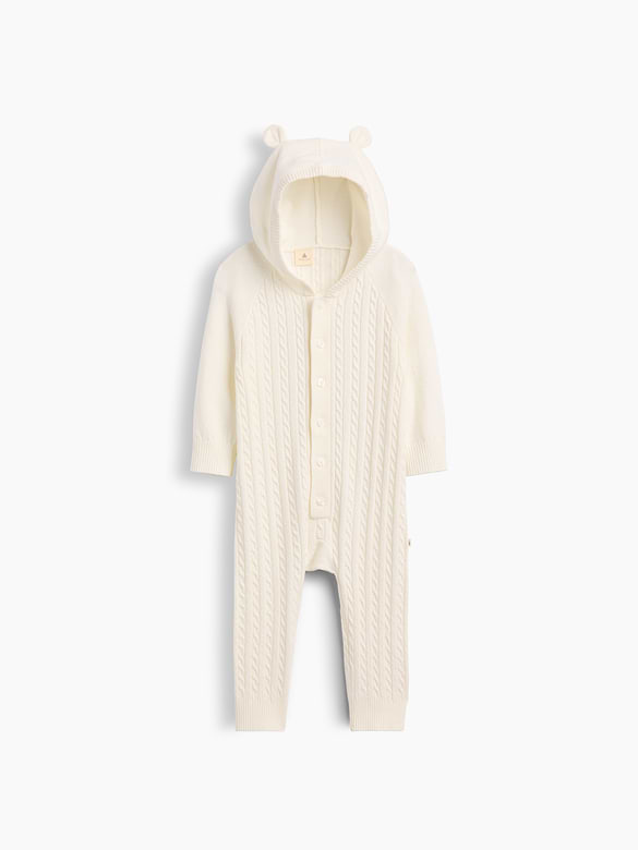Baby CashSoft Cable-Knit One-Piece