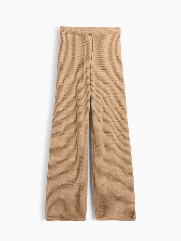 Image number 6 showing, CashSoft Shaker-Stitch Loose Sweater Pants