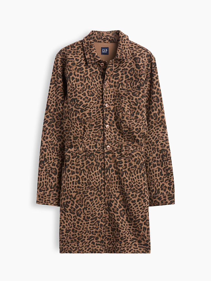Image 5 of 5, Cheetah Denim Mini Dress