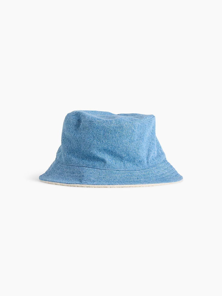 Image number 1 showing, Kids Sherpa-Lined Denim Bucket Hat
