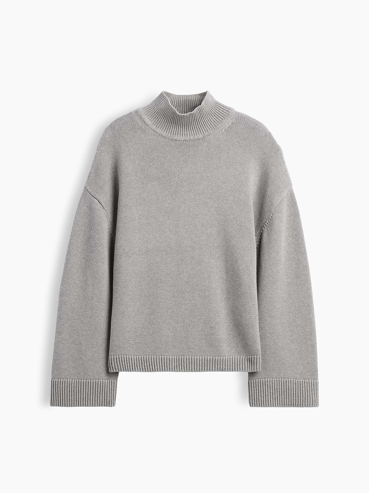 Image number 5 showing, 100% Cotton Oversized Mockneck Sweater