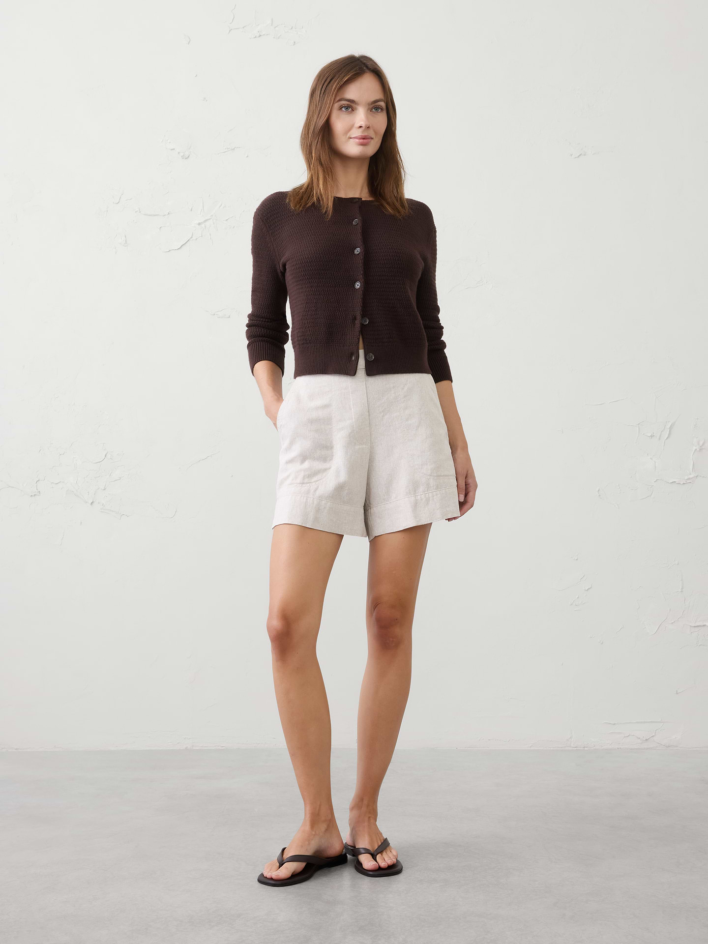 Image number 1 showing, Anyday Linen-Blend High-Rise Short