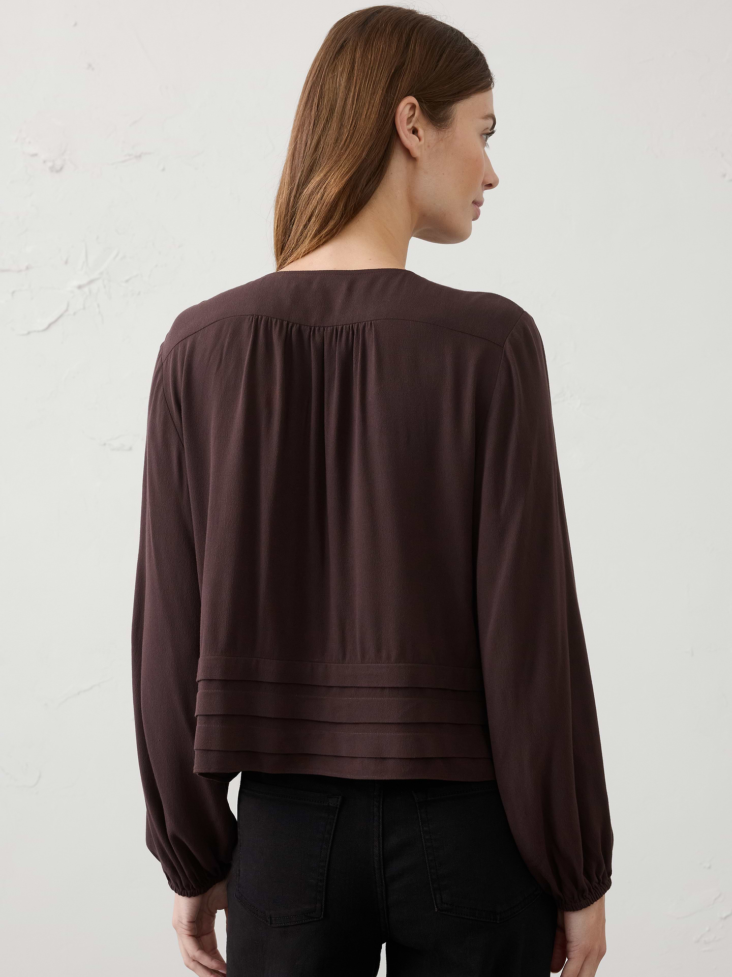 Image number 2 showing, Pleated Button-Front Swing Top
