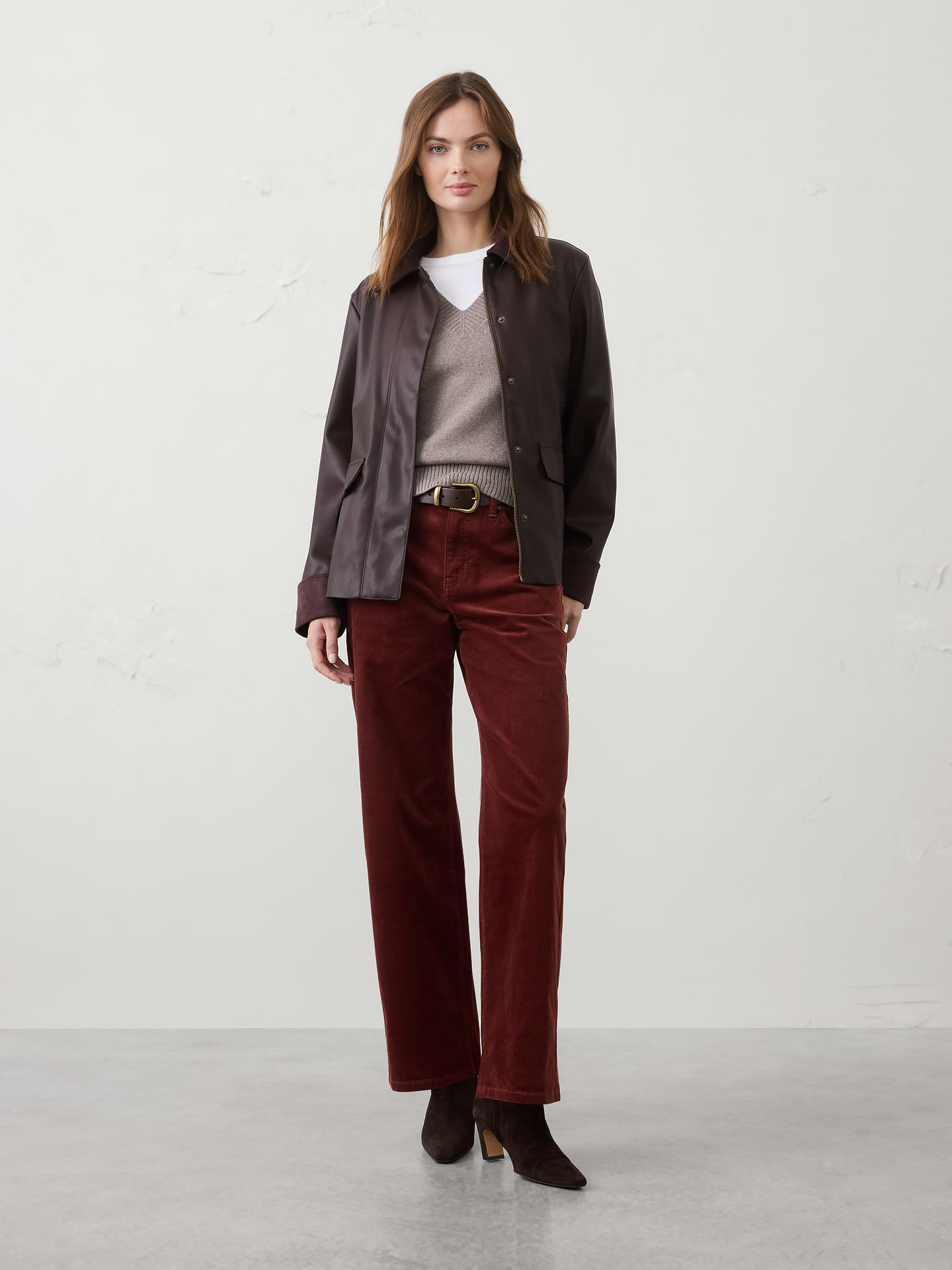 Image number 1 showing, Straight-Leg High-Rise Corduroy Pant