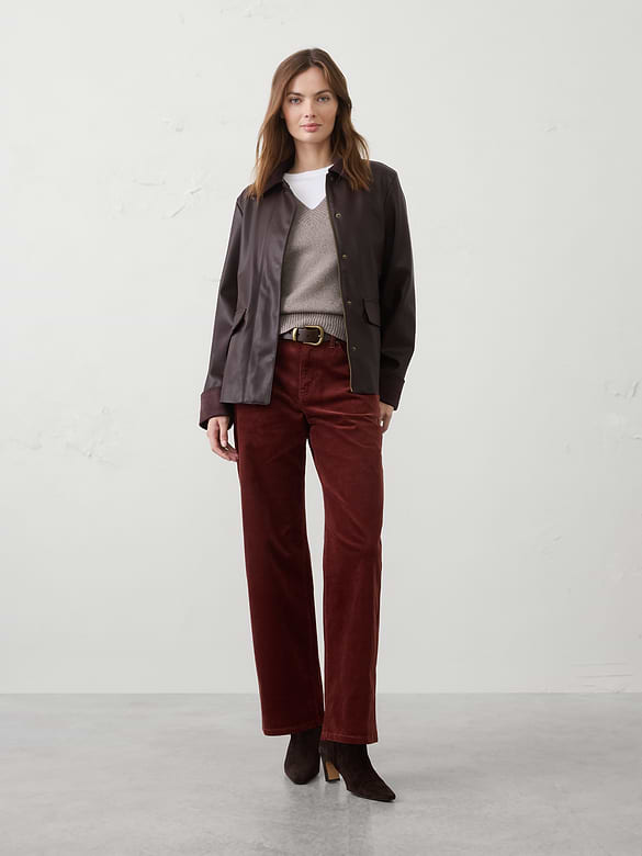 Straight-Leg High-Rise Corduroy Pant