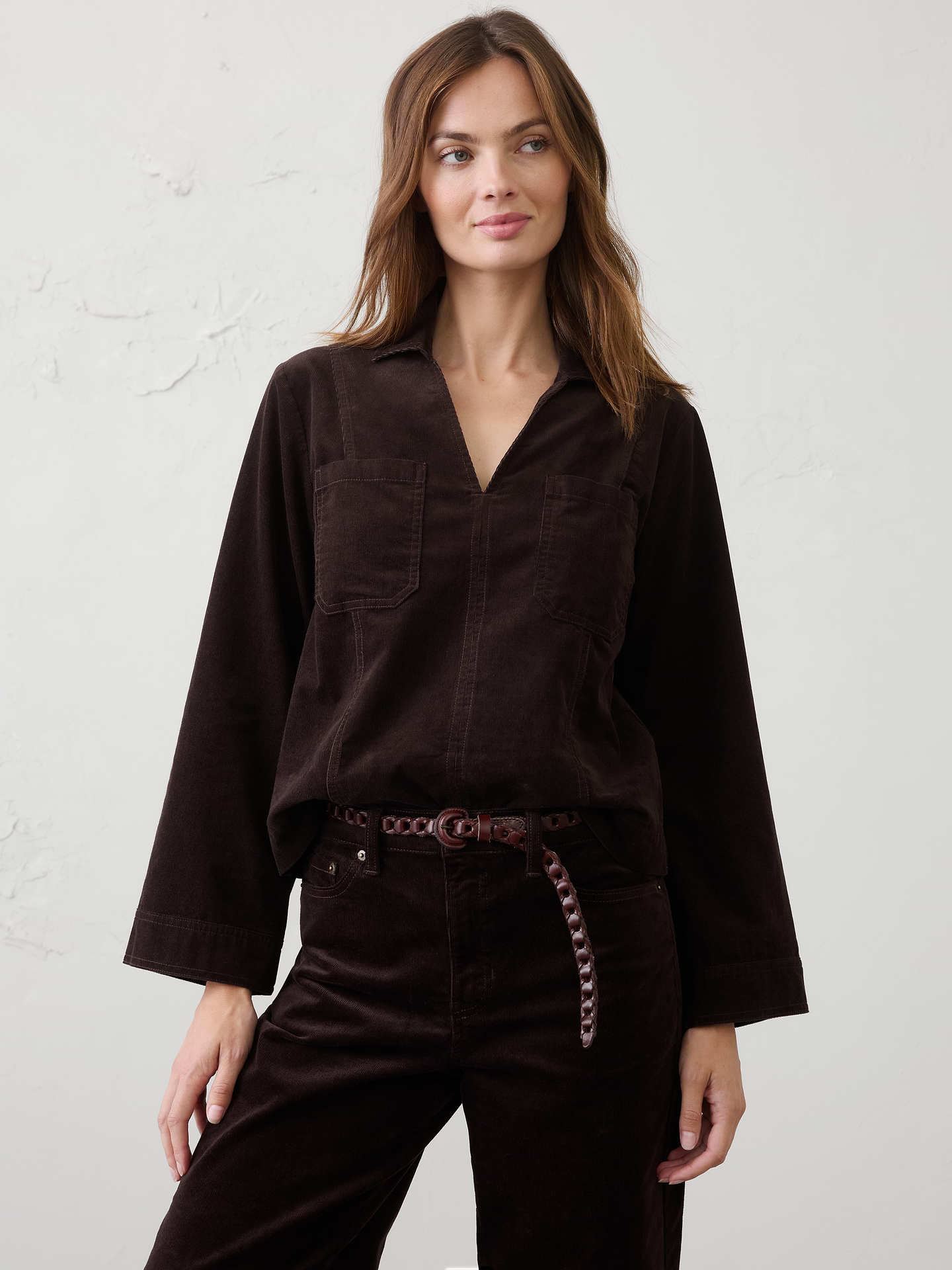 Image number 1 showing, Collared Corduroy Popover Shirt