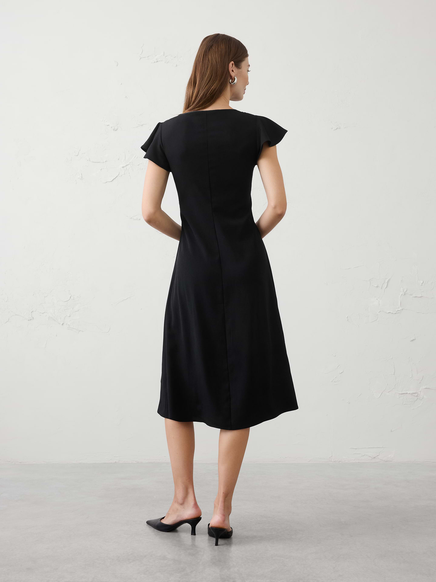 Image 2 of 3, Satin-Trim Midi Dress