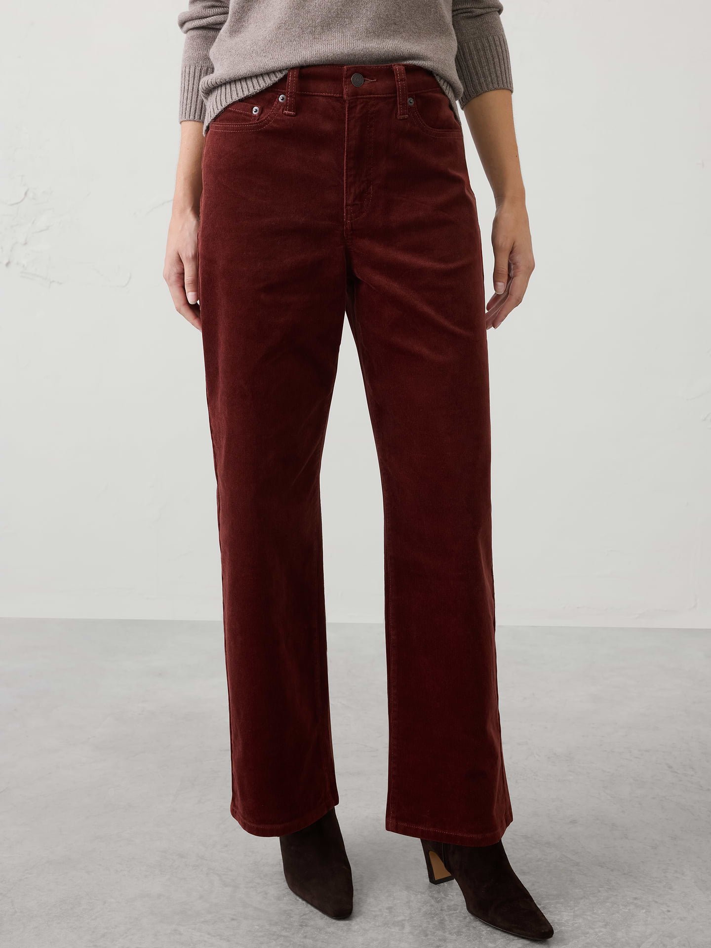 Image number 3 showing, Straight-Leg High-Rise Corduroy Pant