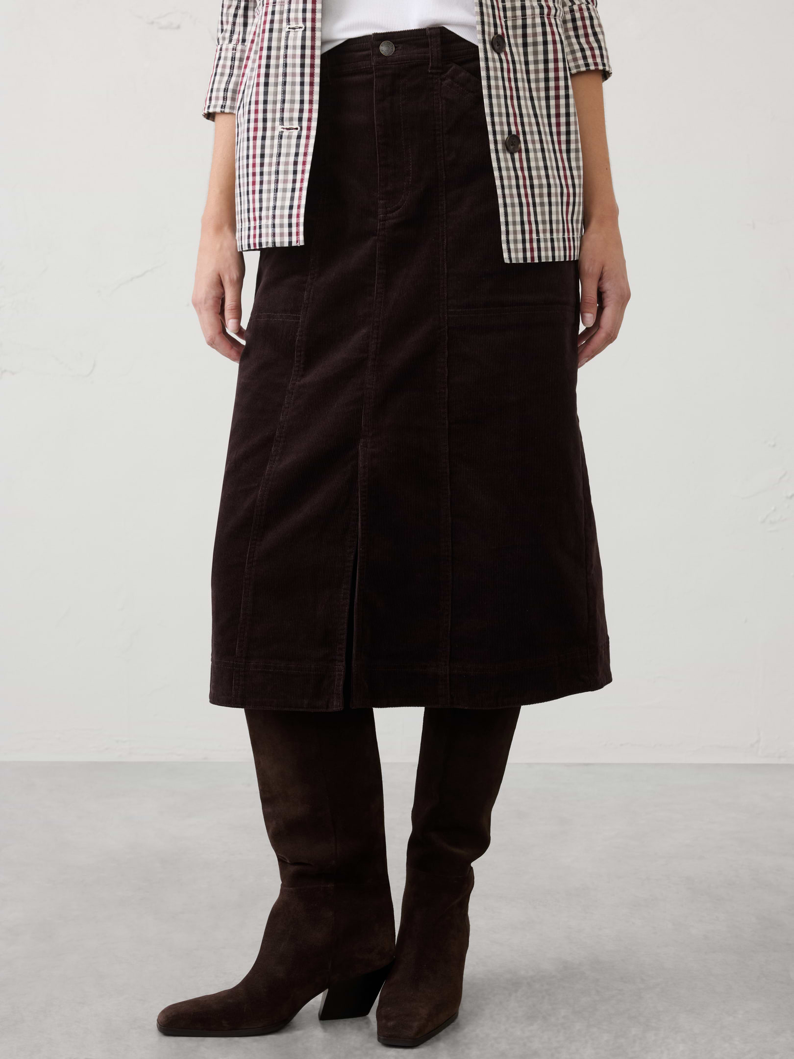 Image number 5 showing, Seamed Corduroy Midi Skirt