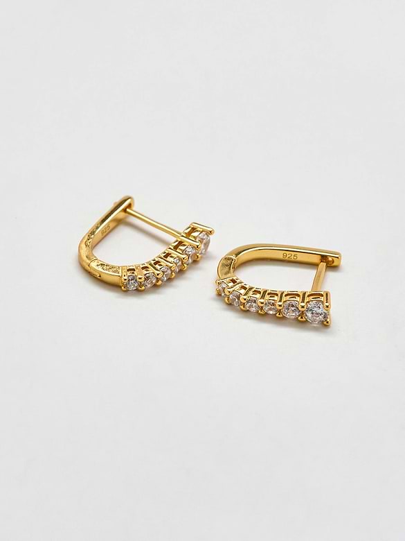 Admiral Row White CZ Huggie Hoop Earrings