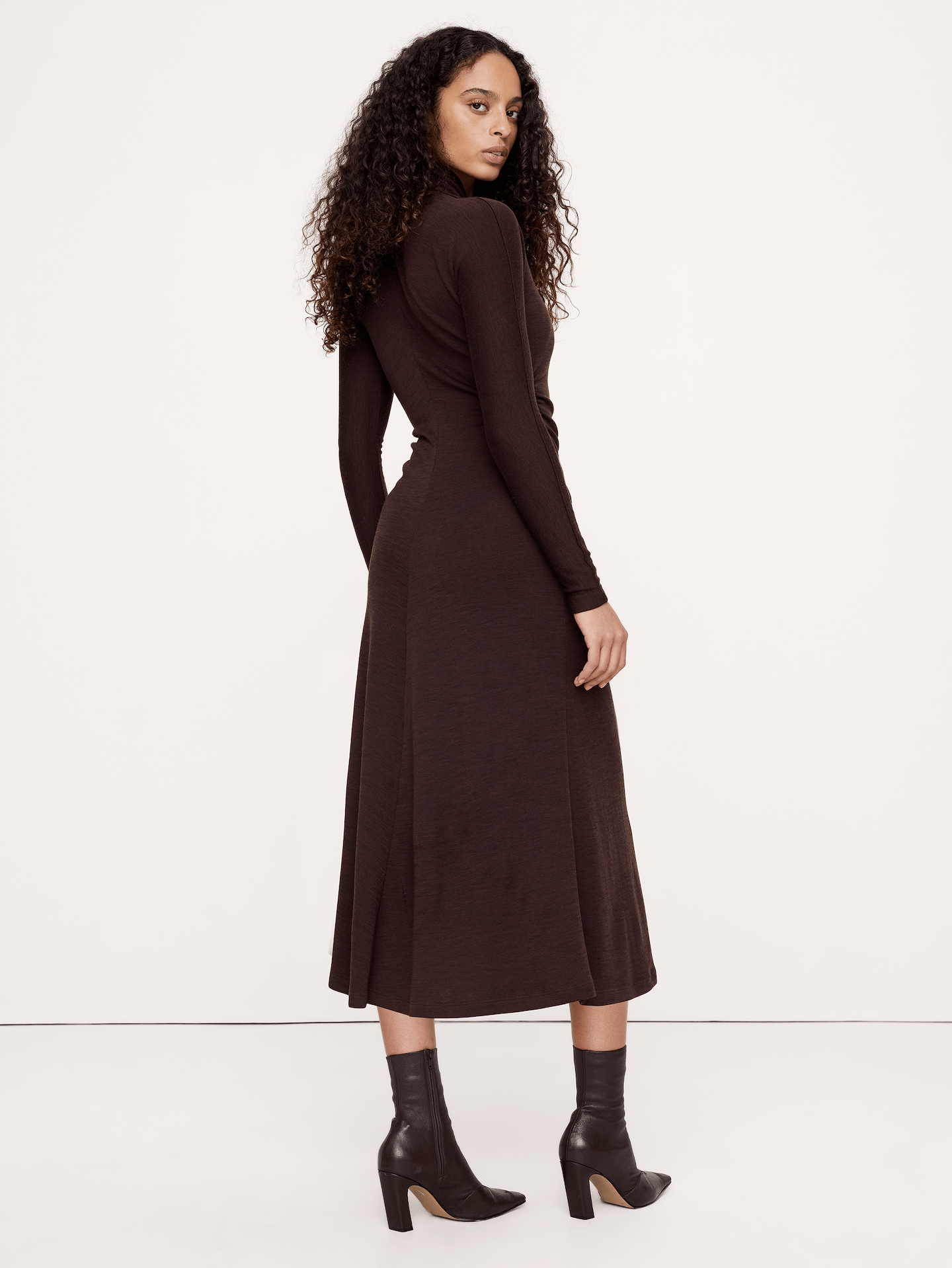 Image 5 of 6, Wrap-Neck Midi Dress