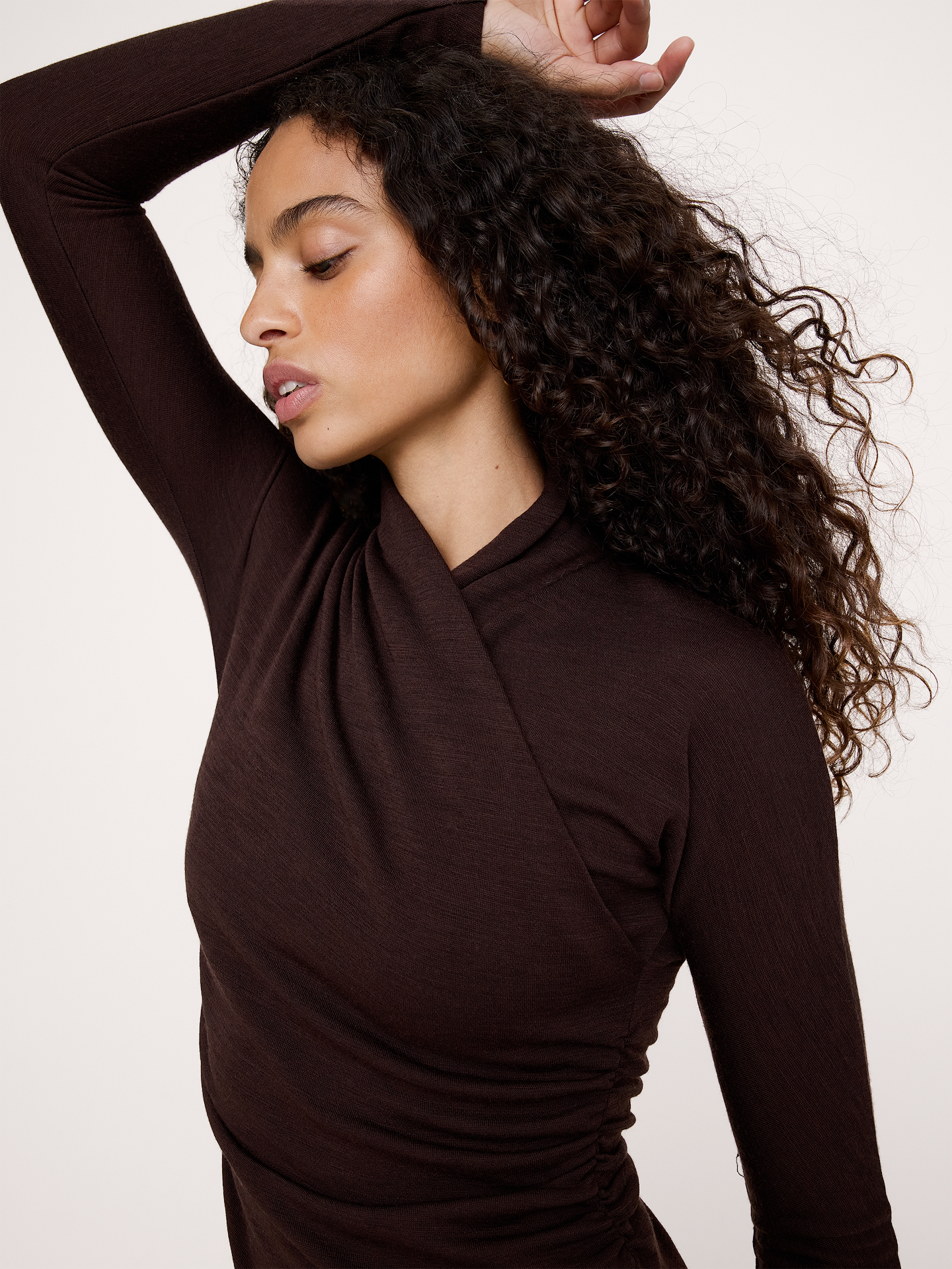 Image 6 of 6, Wrap-Neck Midi Dress