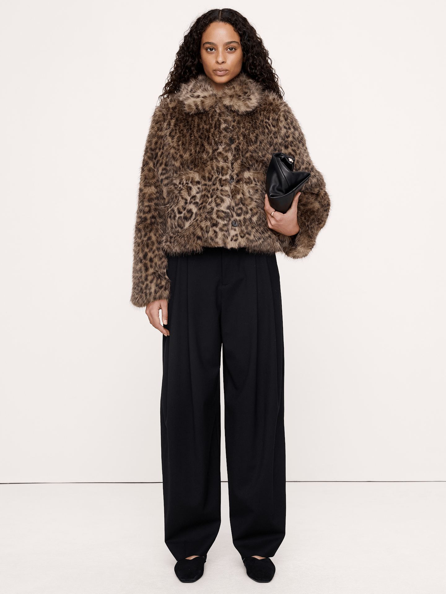 Image 1 of 7, So good we had to bring it back. We borrowed the cropped silhouette and pocket layout of the timeless lady jacket and remade it here in luxuriously soft faux fur., Classic Fit: A straight and easy fit., Button front closure., Front pockets., Fully lined., Product #1180286