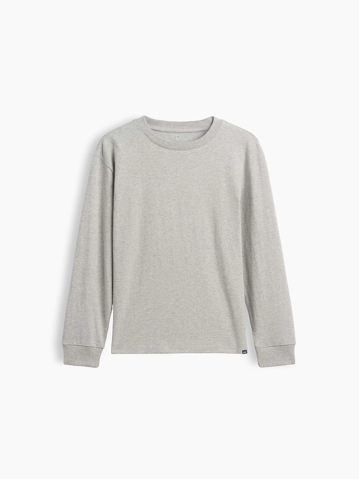 Image 1 of 3, Soft cotton jersey T-shirt. In a relaxed fit., Crewneck., Long sleeves with banded rib cuffs., Certain styles have allover stripes., Product #911536
