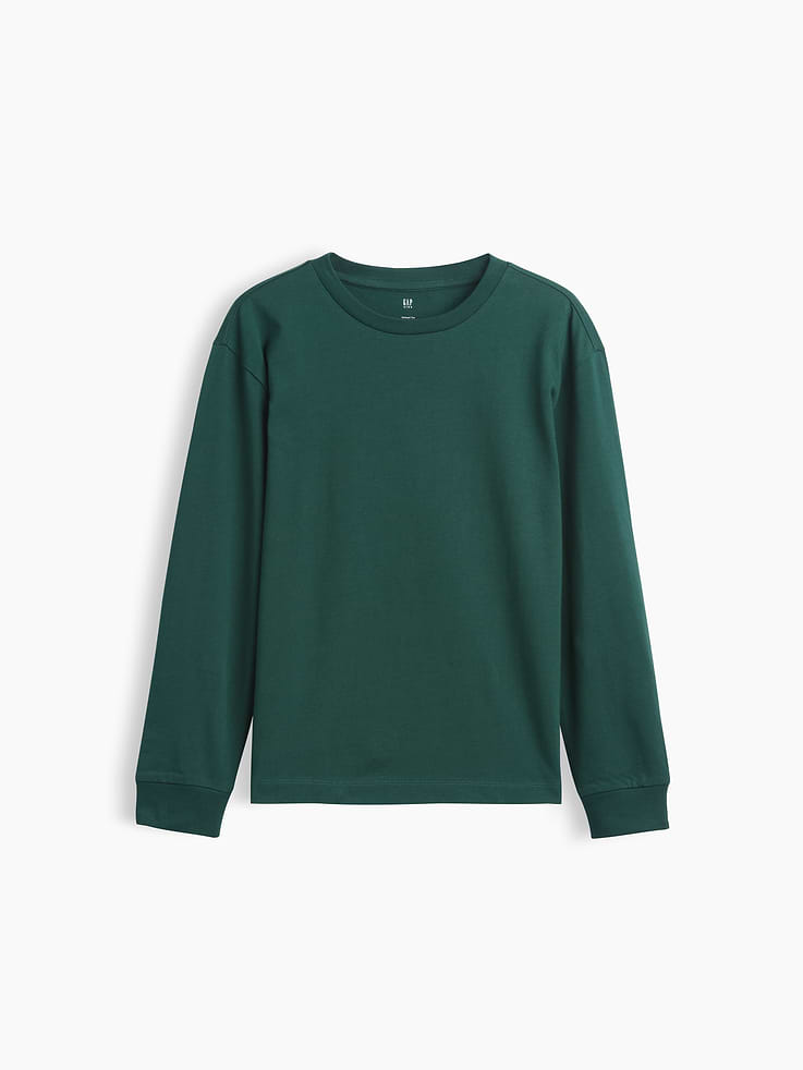 Image 1 of 3, Soft cotton jersey T-shirt. In a relaxed fit., Crewneck., Long sleeves with banded rib cuffs., Certain styles have allover stripes., Product #911536
