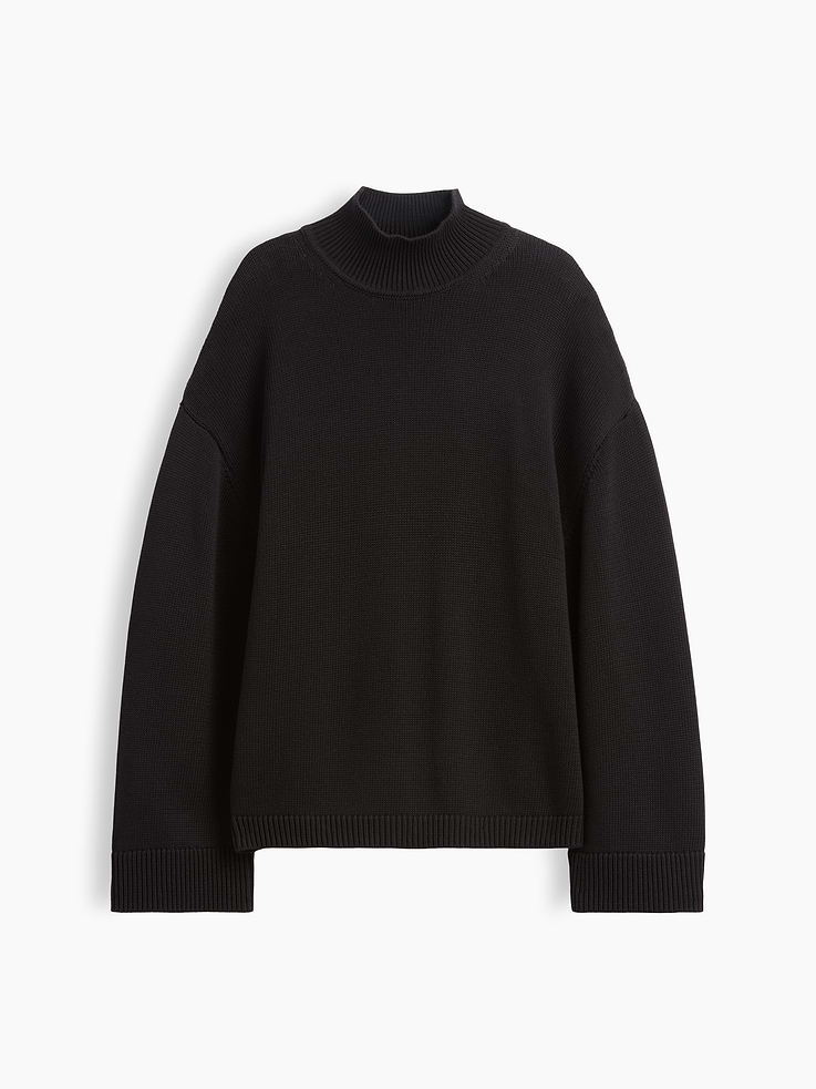 Image number 5 showing, 100% Cotton Oversized Mockneck Sweater