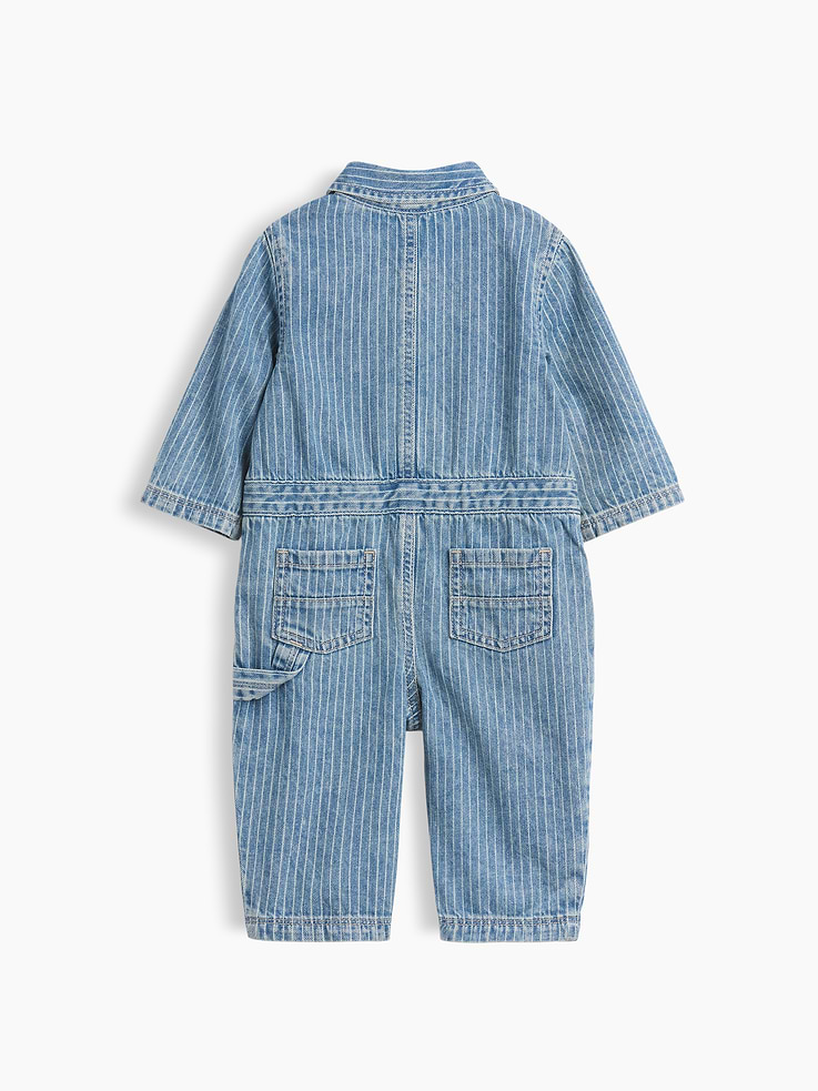 Image 2 de 4, Une-pièce utilitaire en denim à rayures pour Bébé