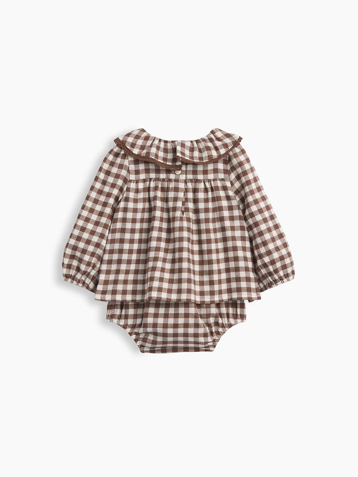 Image 2 de 3, Robe cache-couche en flanelle guingan pour Bébé