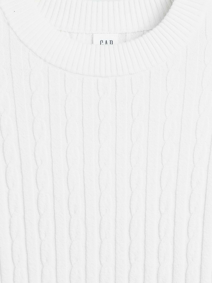Image 4 of 5, CashSoft Relaxed Cable-Knit Crewneck Sweater