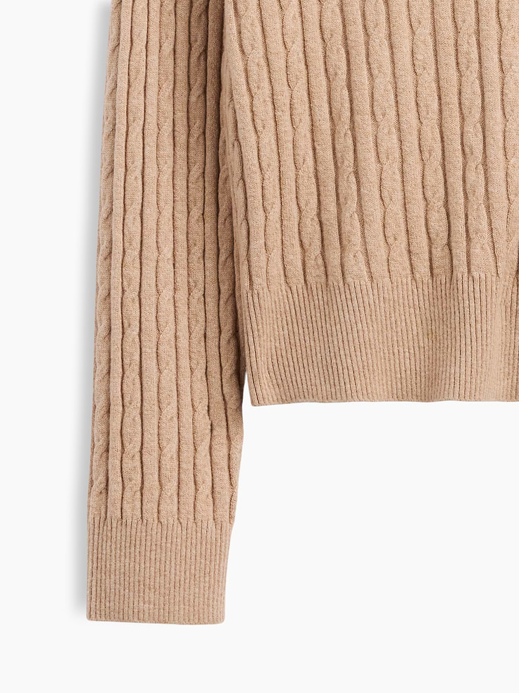 Image 4 of 5, CashSoft Relaxed Cable-Knit Crewneck Sweater
