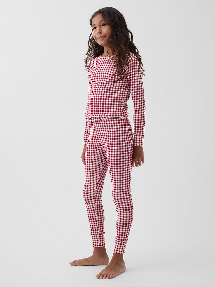 L'image numéro 4 présente Pyjama en coton biologique brossé à motif guingan pour Enfant et Bébé
