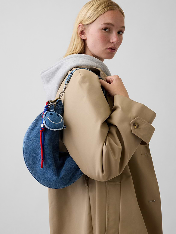Denim Crescent Bag