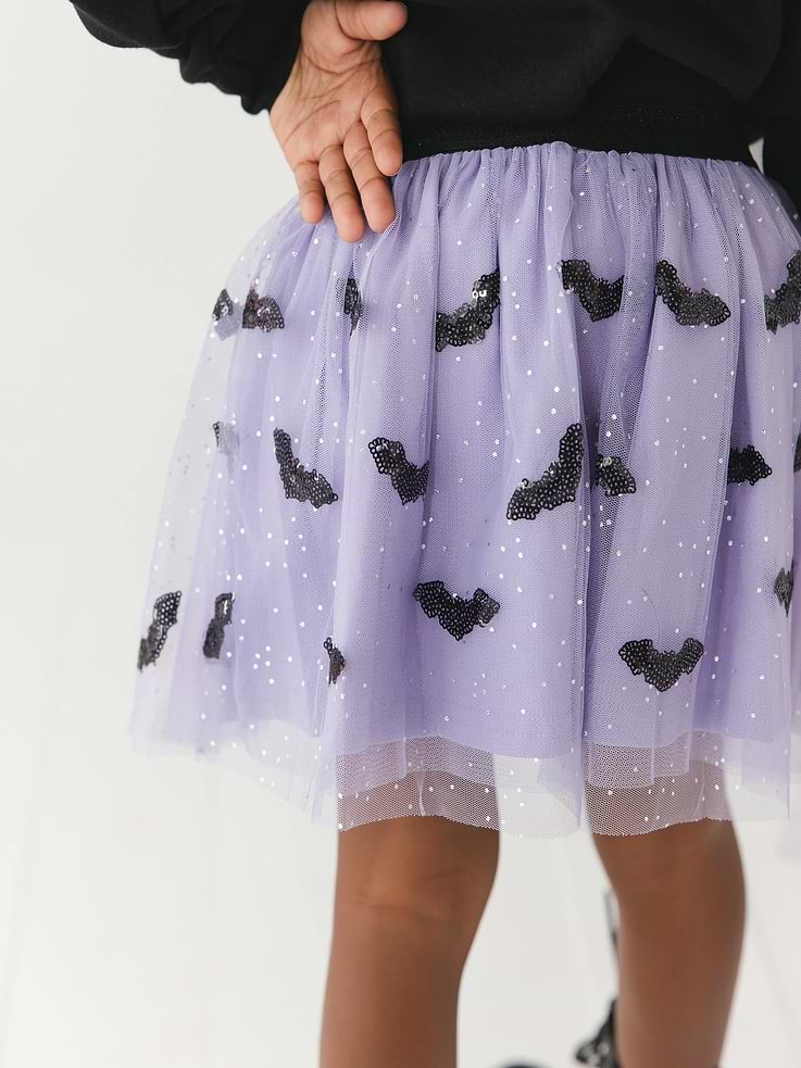 Image number 2 showing, Sweet Wink Sequin Bat Halloween Tutu Skirt