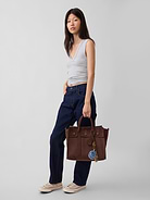 Image number 2 showing, Vegan Suede Five Pocket Tote