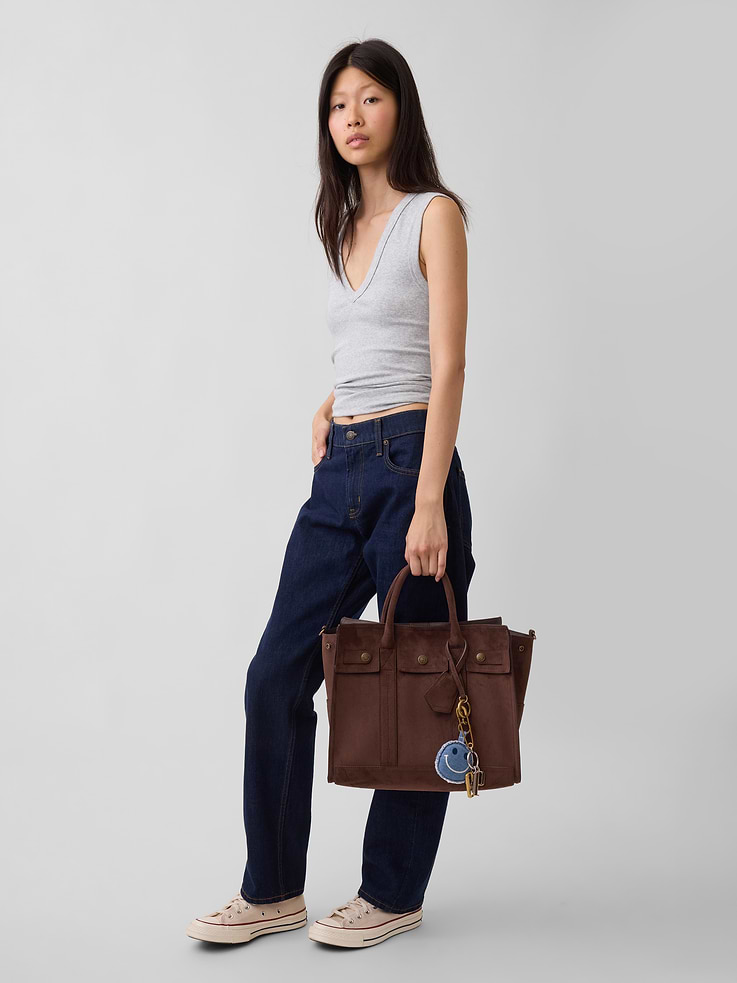 Image number 2 showing, Vegan Suede Five Pocket Tote