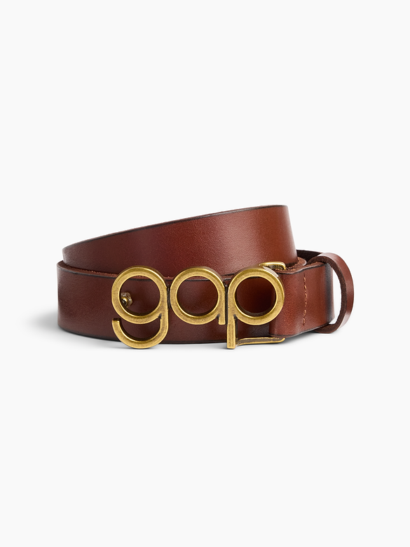 100% Leather Bubble Logo Belt