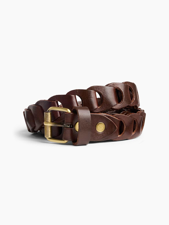100% Leather Braided Belt