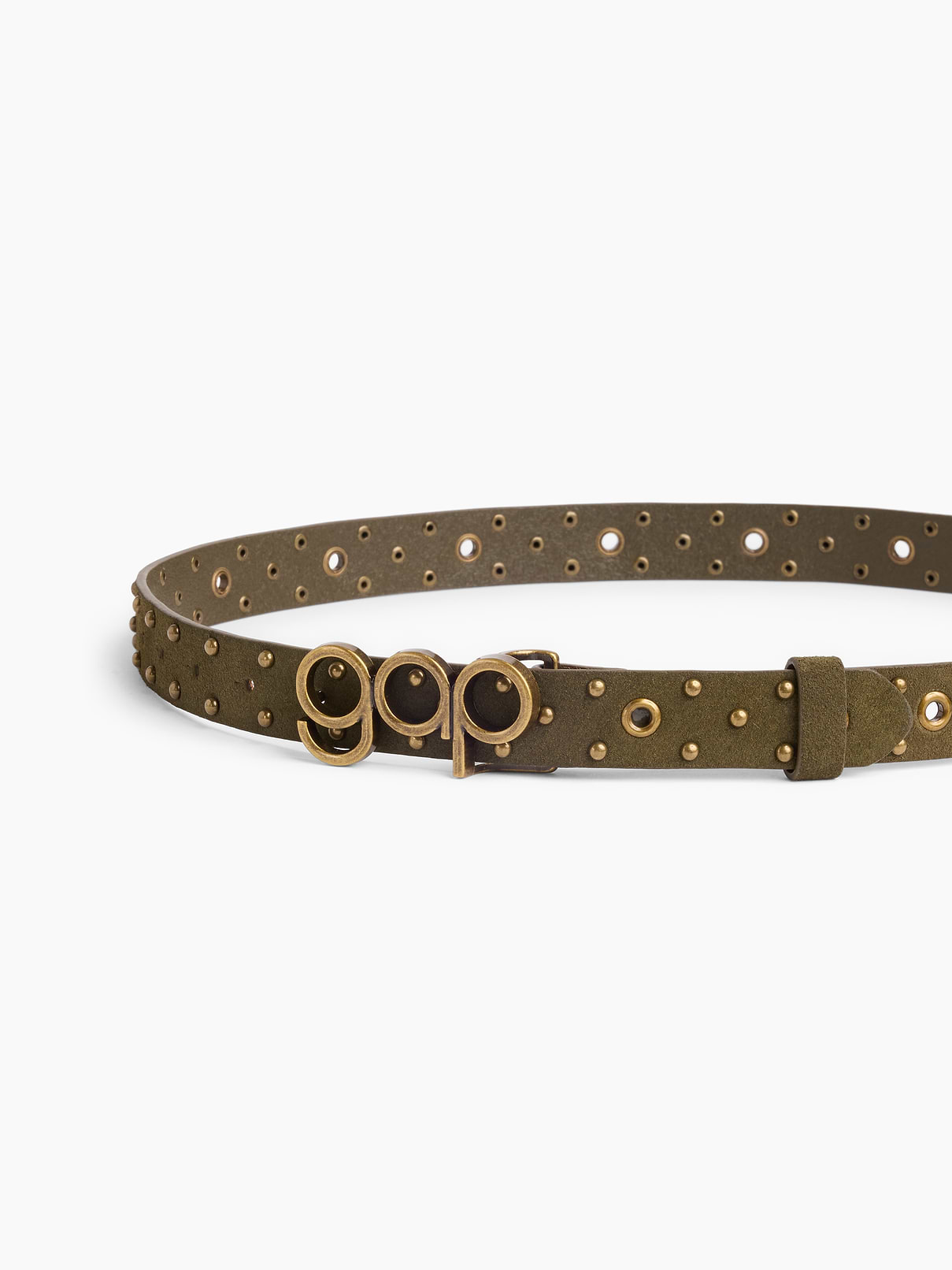 Image number 3 showing, Suede Studded Logo Belt