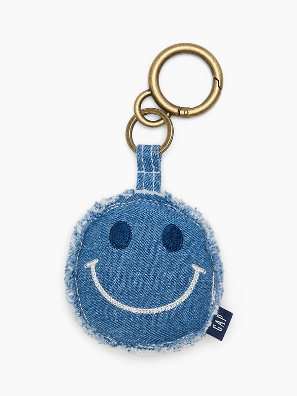 Denim Smiley Bag Charm
